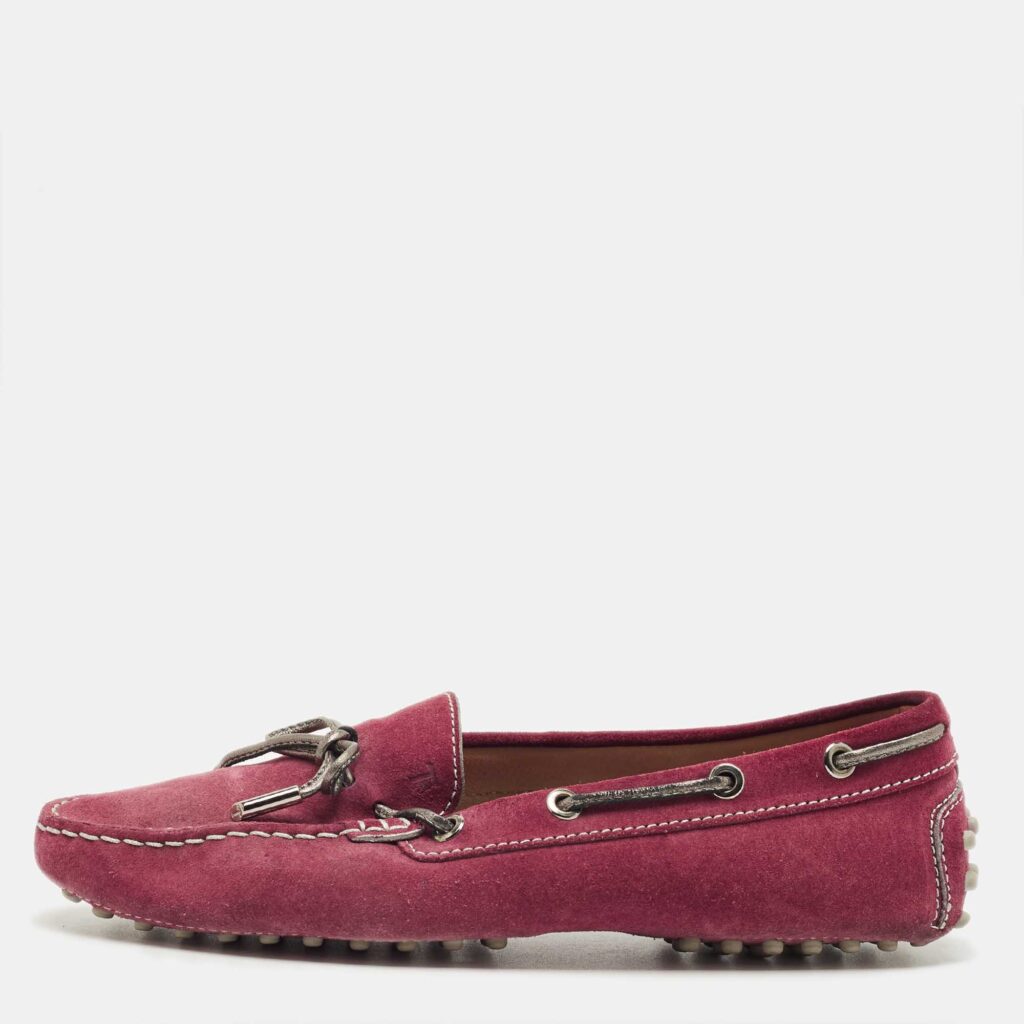 Tod's Purple Suede Gommino Driving Loafers Size 37.5 Tod's Purple Suede Gommino Driving Loafers Size 37.5