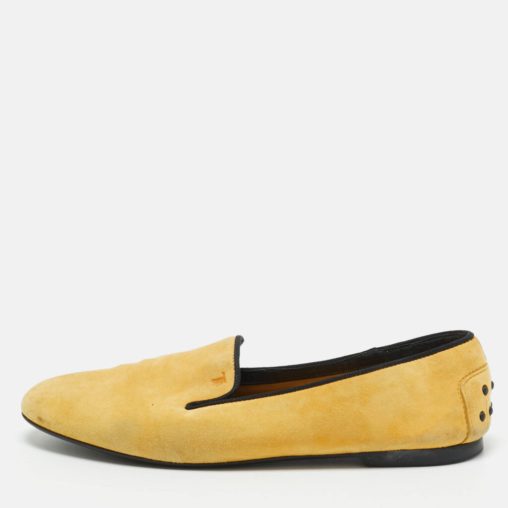 Tod's Yellow Suede Smoking Slippers Size 37.5 Tod's Yellow Suede Smoking Slippers Size 37.5