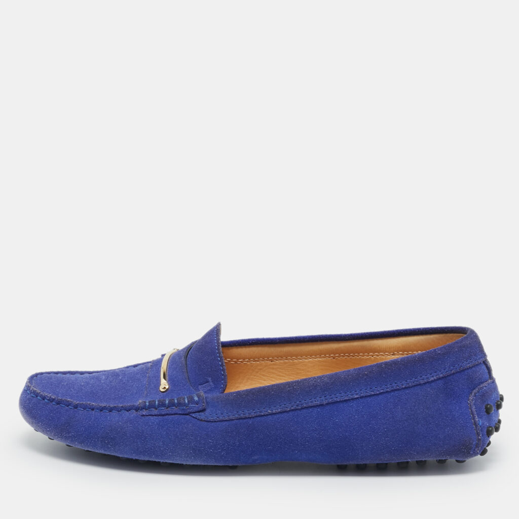 Tod's Blue Suede Slip On Loafers Size 40 Tod's Blue Suede Slip On Loafers Size 40