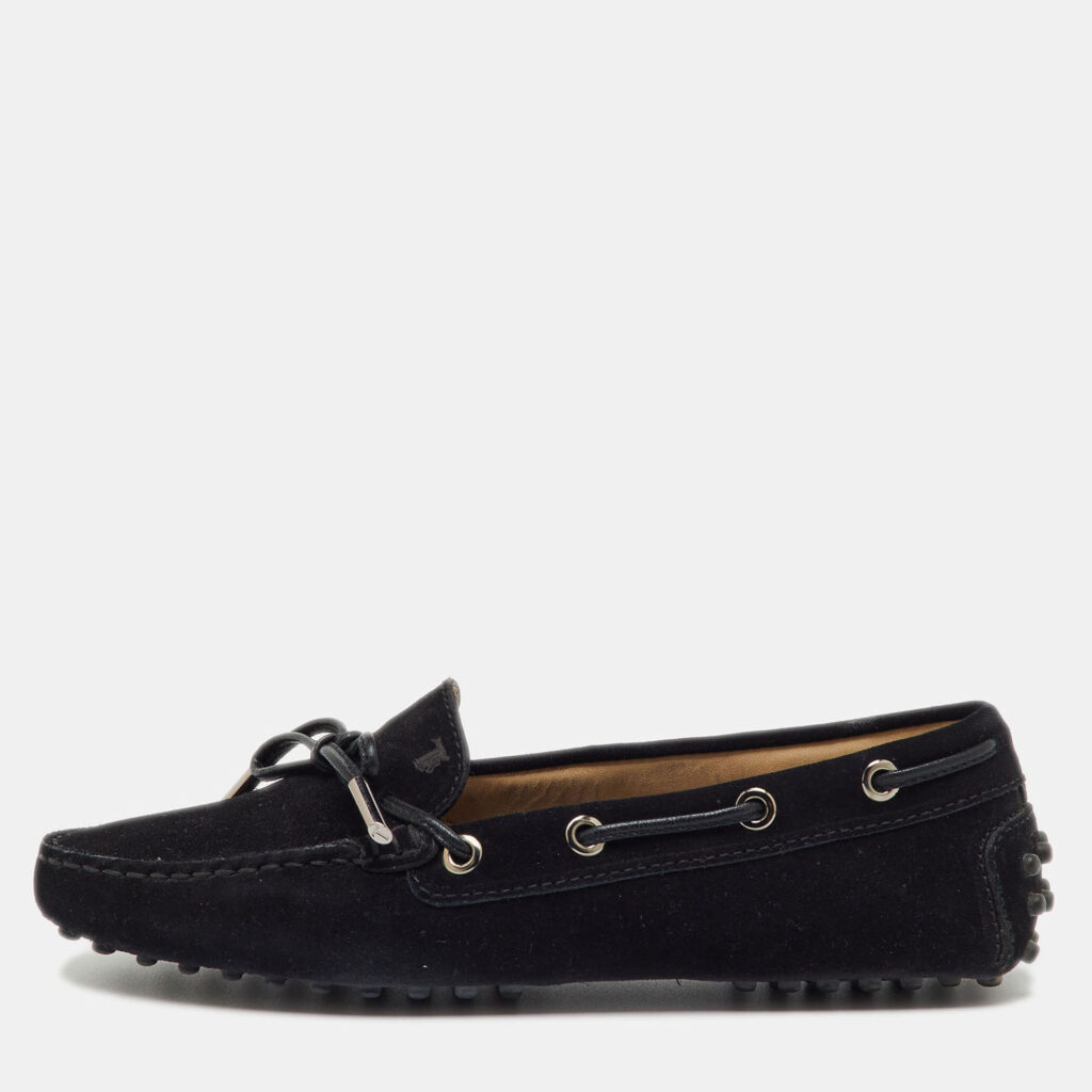 Tod's Black Suede Penny Loafers Size 36 Tod's Black Suede Penny Loafers Size 36