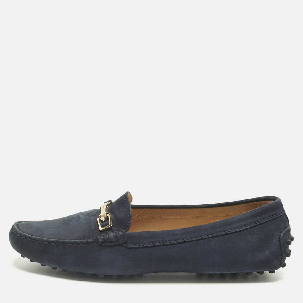 Tod's Navy Blue Suede Loafers Size 39 Tod's Navy Blue Suede Loafers Size 39