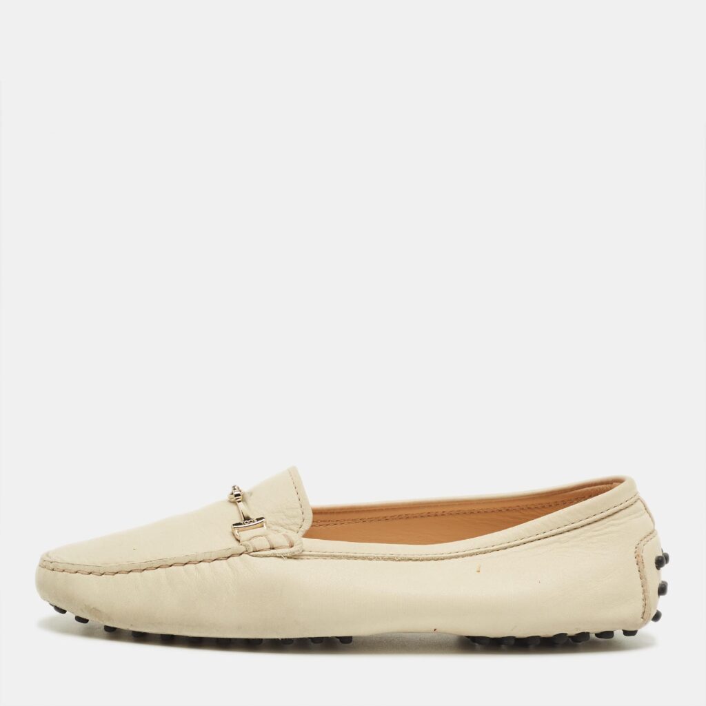 Tod's Cream Nubuck Leather Loafers Size 39.5 Tod's Cream Nubuck Leather Loafers Size 39.5