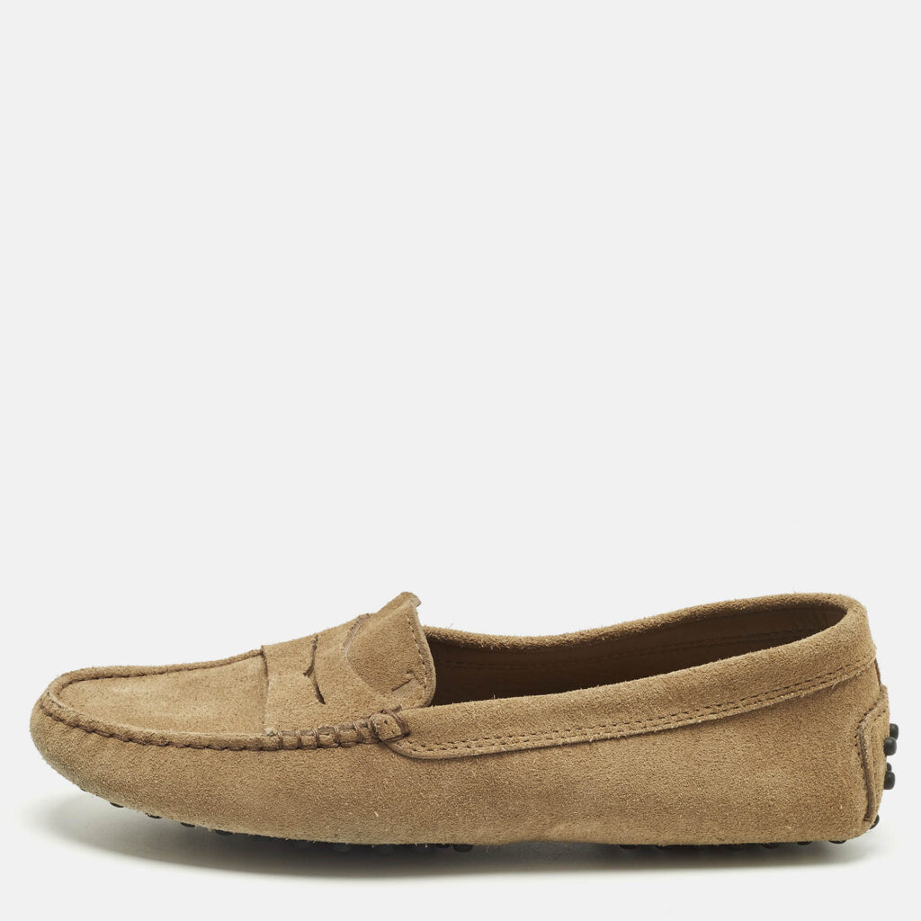 Tod's Brown Suede Gommini Driver Loafers Size 35 Tod's Brown Suede Gommini Driver Loafers Size 35