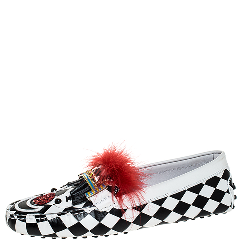 Tod's Multicolor Leather and Fur Gommino Circus Loafers Size 40 Tod's Multicolor Leather and Fur Gommino Circus Loafers Size 40