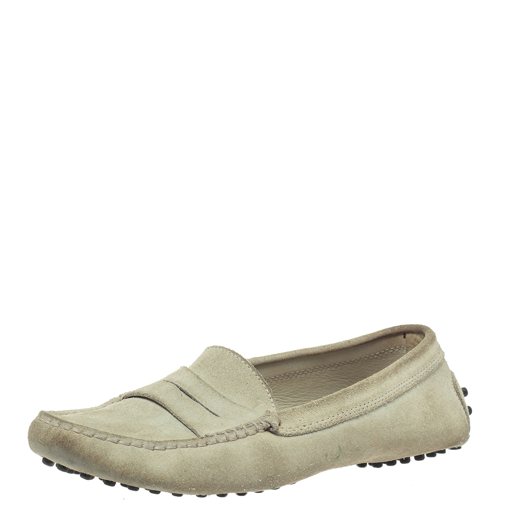 Tod's Grey Suede Penny Loafers Size 37 Tod's Grey Suede Penny Loafers Size 37