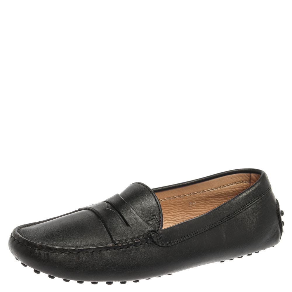 Tod's Black Leather Penny Loafers Size 36 Tod's Black Leather Penny Loafers Size 36