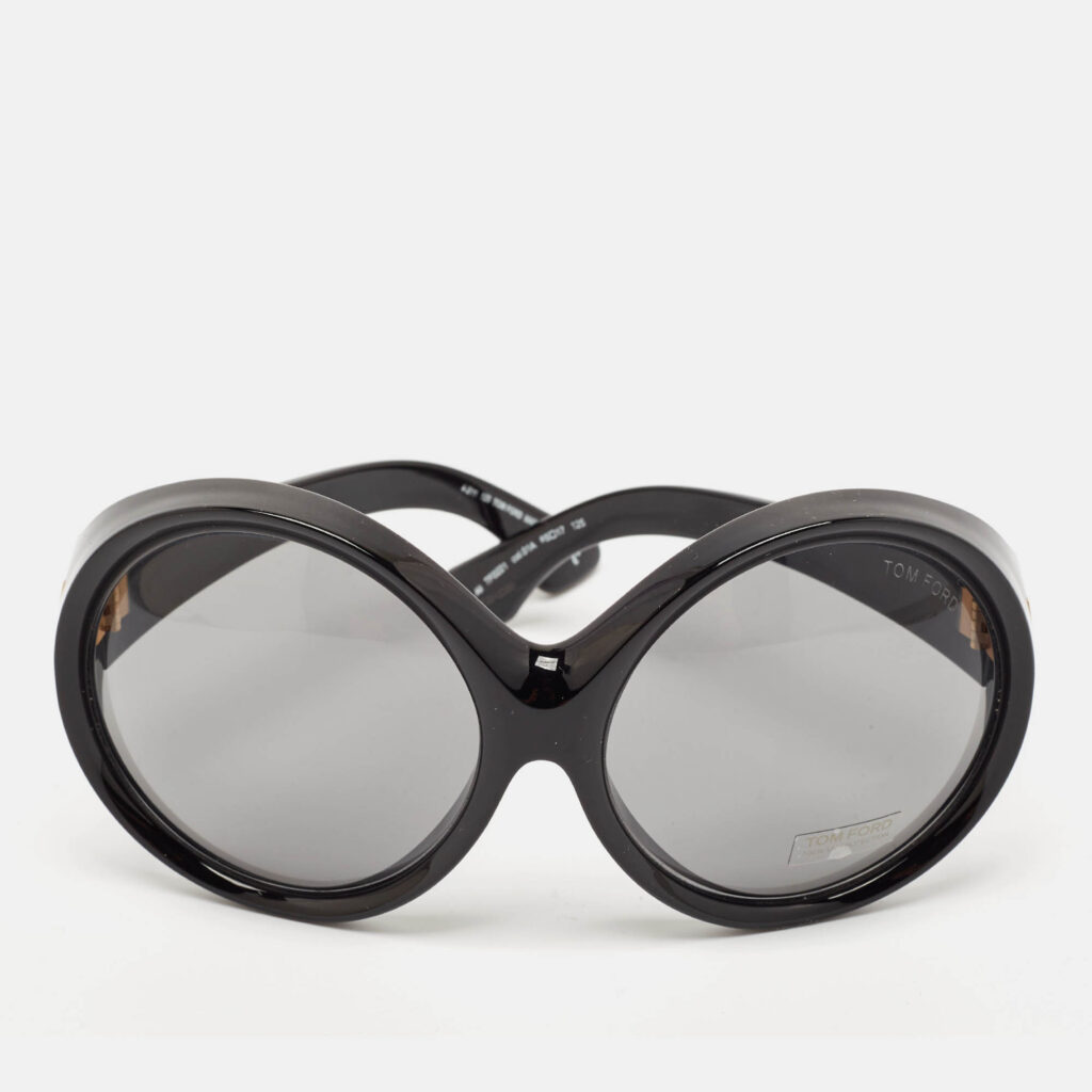 Tom Ford Black Gradient Ali TF 0221 Round Oversized Sunglasses Tom Ford Black Gradient Ali TF 0221 Round Oversized Sunglasses