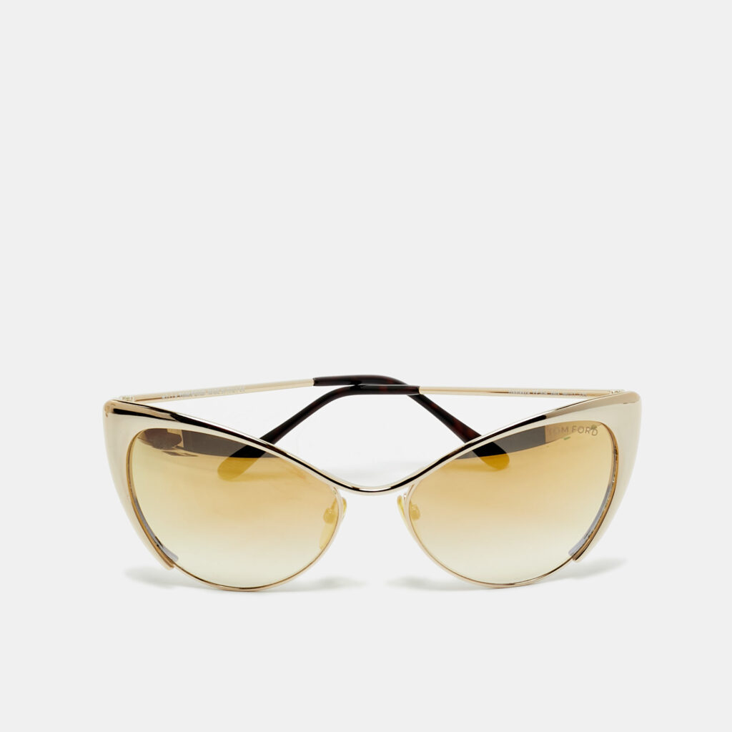 Tom Ford Gold Gradient Mirrored TF304 Natasya Cat Eye Sunglasses Tom Ford Gold Gradient Mirrored TF304 Natasya Cat Eye Sunglasses