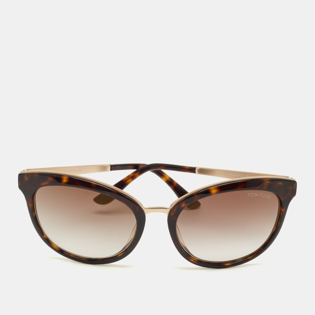 Tom Ford Tortoise Brown Gradient Emma TF 461 Cat Eye Sunglasses Tom Ford Tortoise Brown Gradient Emma TF 461 Cat Eye Sunglasses