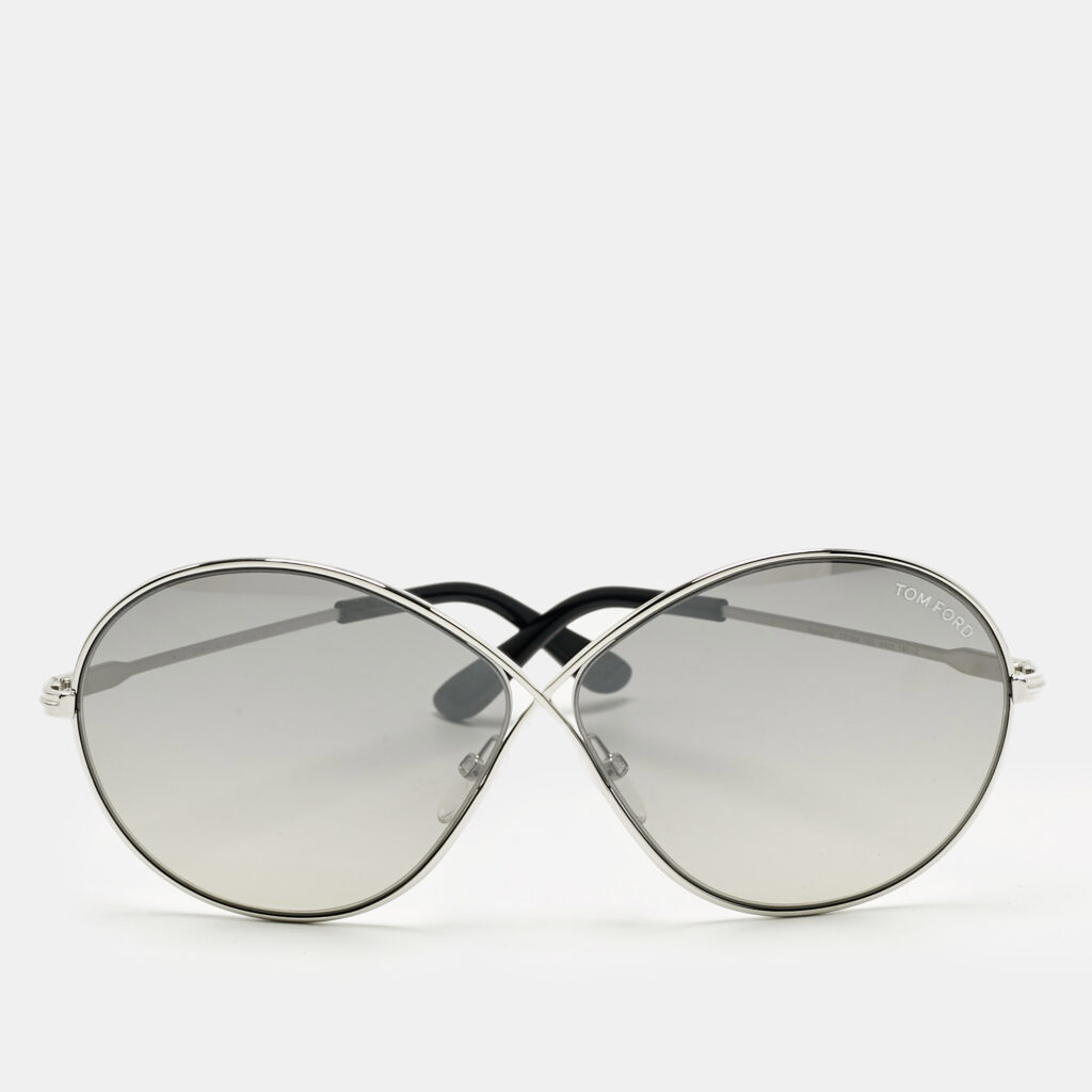 Tom Ford Grey/Silver Tone Gradient Rania 02 TF564 Oversized Sunglasses