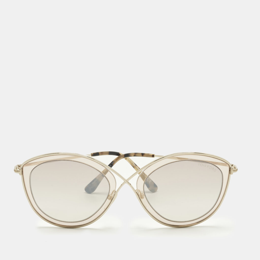 Tom Ford Brown/Gold Tone Mirrored TF604 Sascha 02 Butterfly Sunglasses Tom Ford Brown/Gold Tone Mirrored TF604 Sascha 02 Butterfly Sunglasses