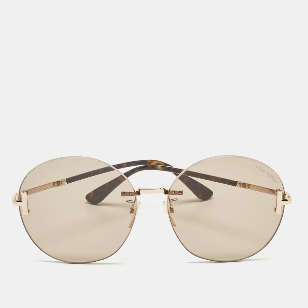 Tom Ford Brown/Gold Tone TF811 K Round Sunglasses Tom Ford Brown/Gold Tone TF811 K Round Sunglasses