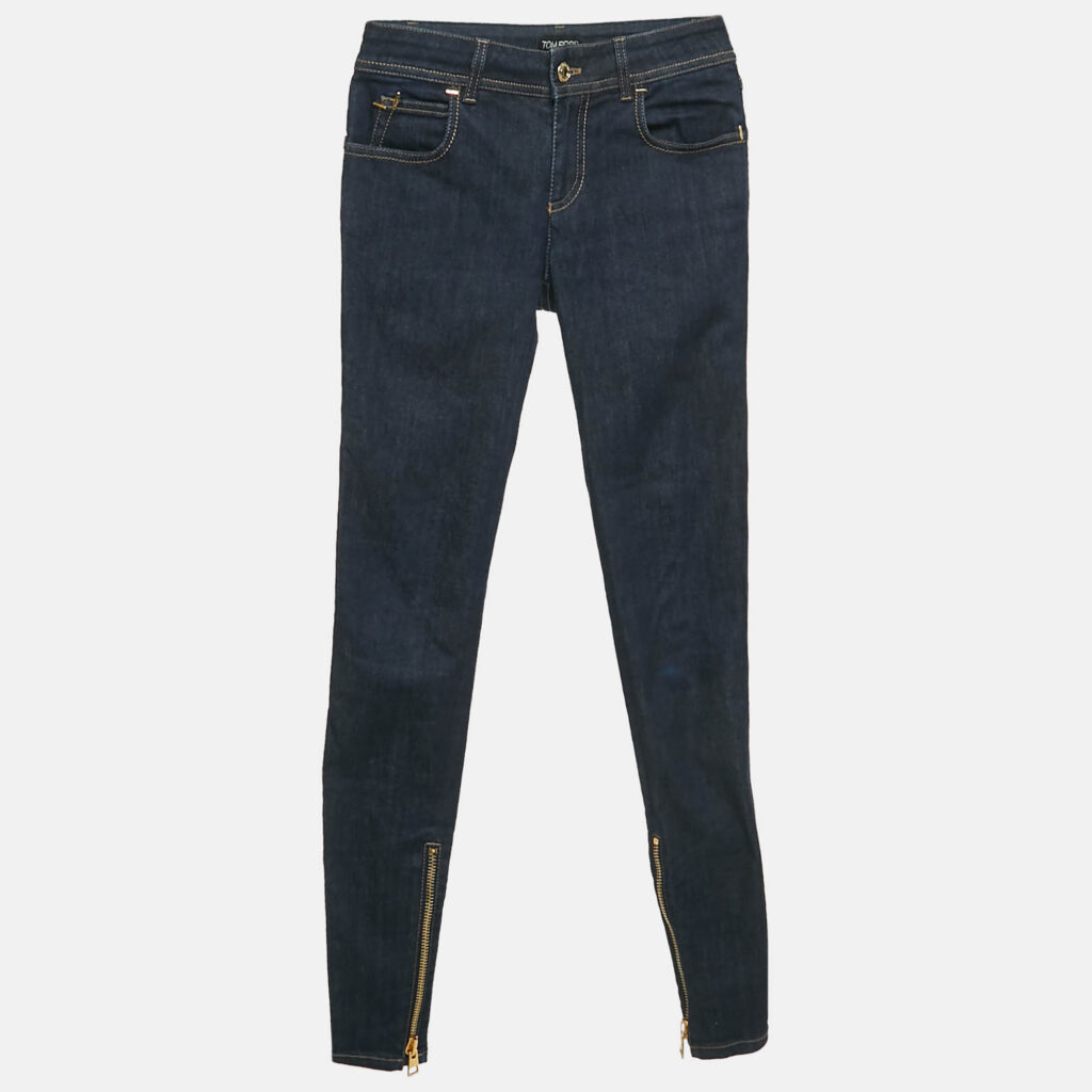 Tom Ford Dark Blue Denim Zipper Detail Skinny Fit Jeans M Waist 28" Tom Ford Dark Blue Denim Zipper Detail Skinny Fit Jeans M Waist 28"