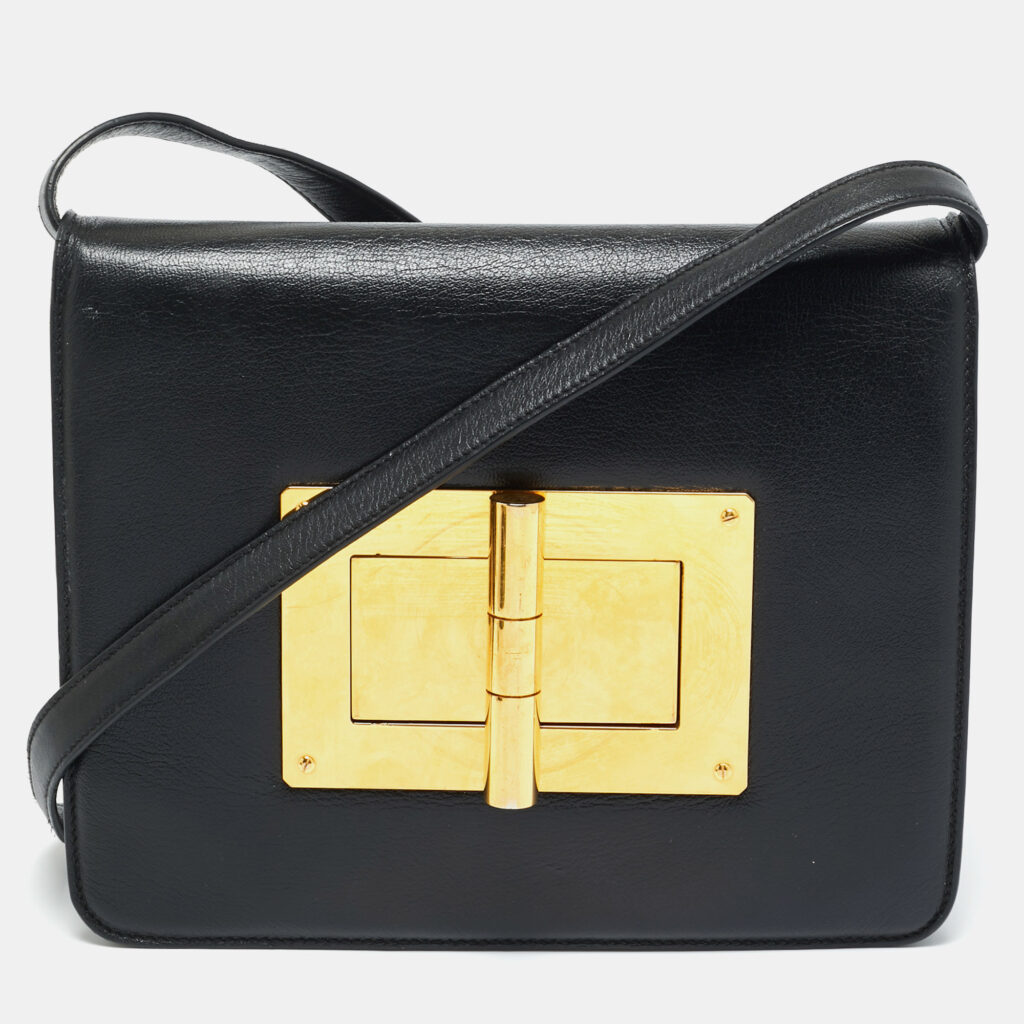 Tom Ford Black Leather Large Natalia Shoulder Bag Tom Ford Black Leather Large Natalia Shoulder Bag