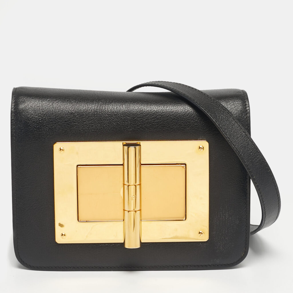 Tom Ford Black Leather Small Natalia Crossbody Bag Tom Ford Black Leather Small Natalia Crossbody Bag