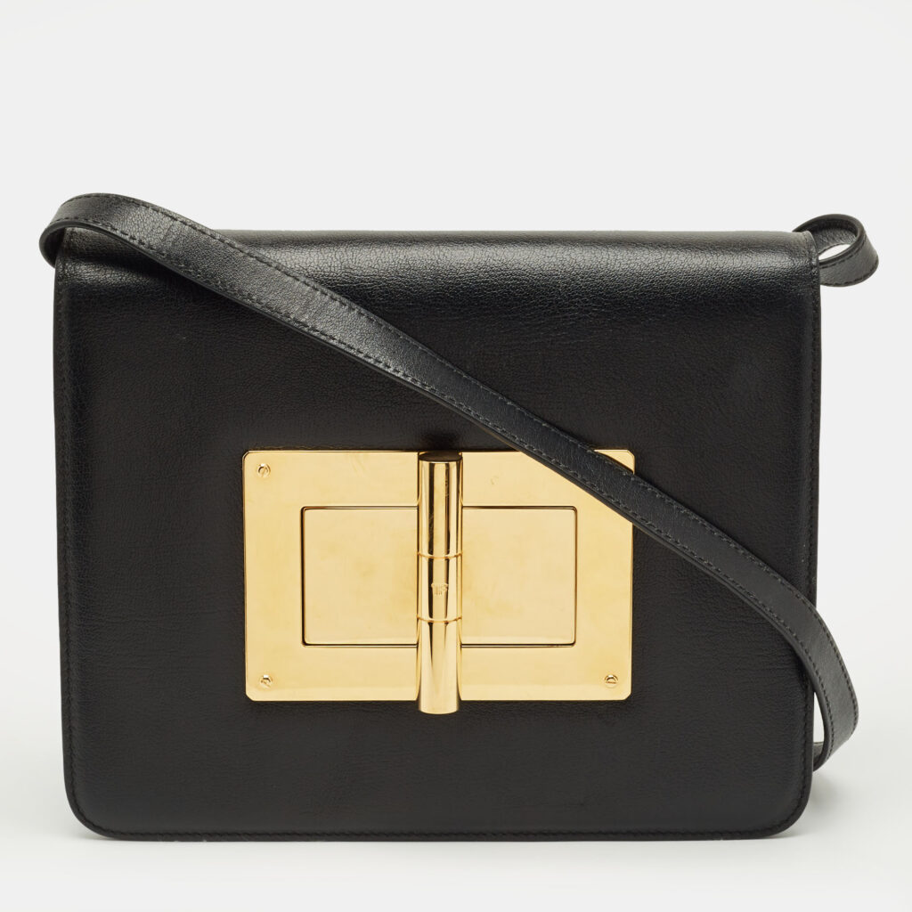 Tom Ford Black Leather Large Natalia Shoulder Bag Tom Ford Black Leather Large Natalia Shoulder Bag