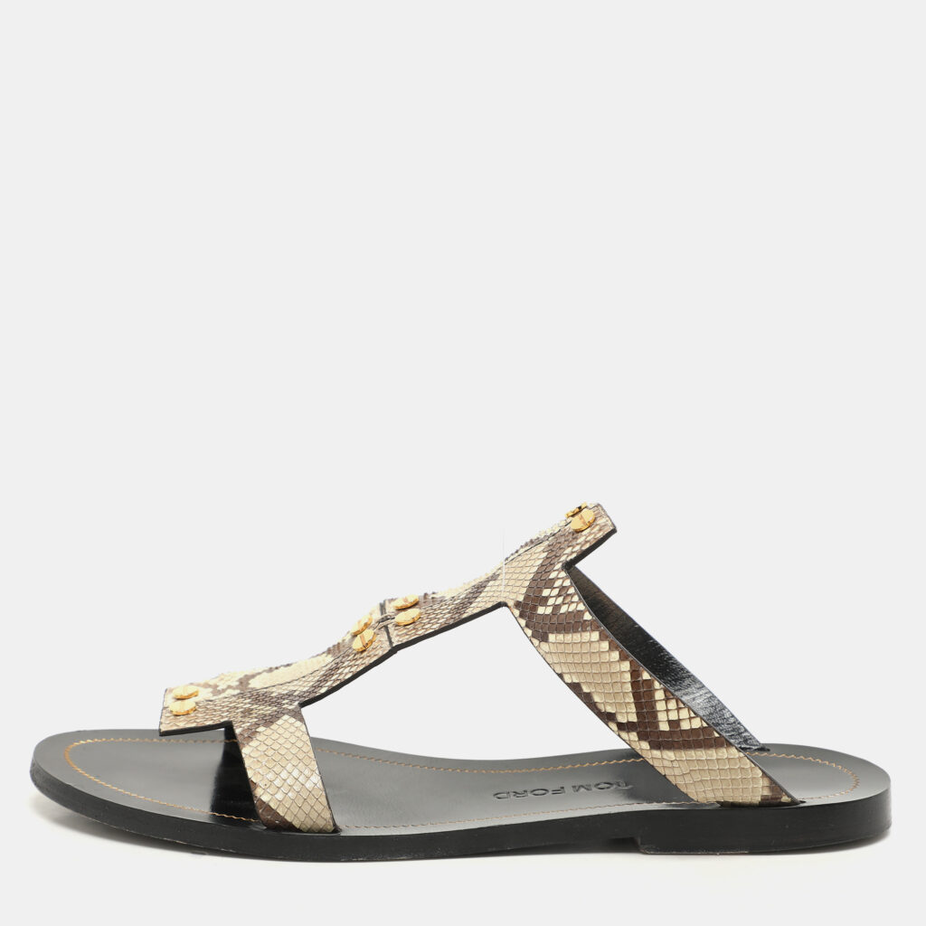 Tom Ford Beige Python Leather Flats Size 39 Tom Ford Beige Python Leather Flats Size 39