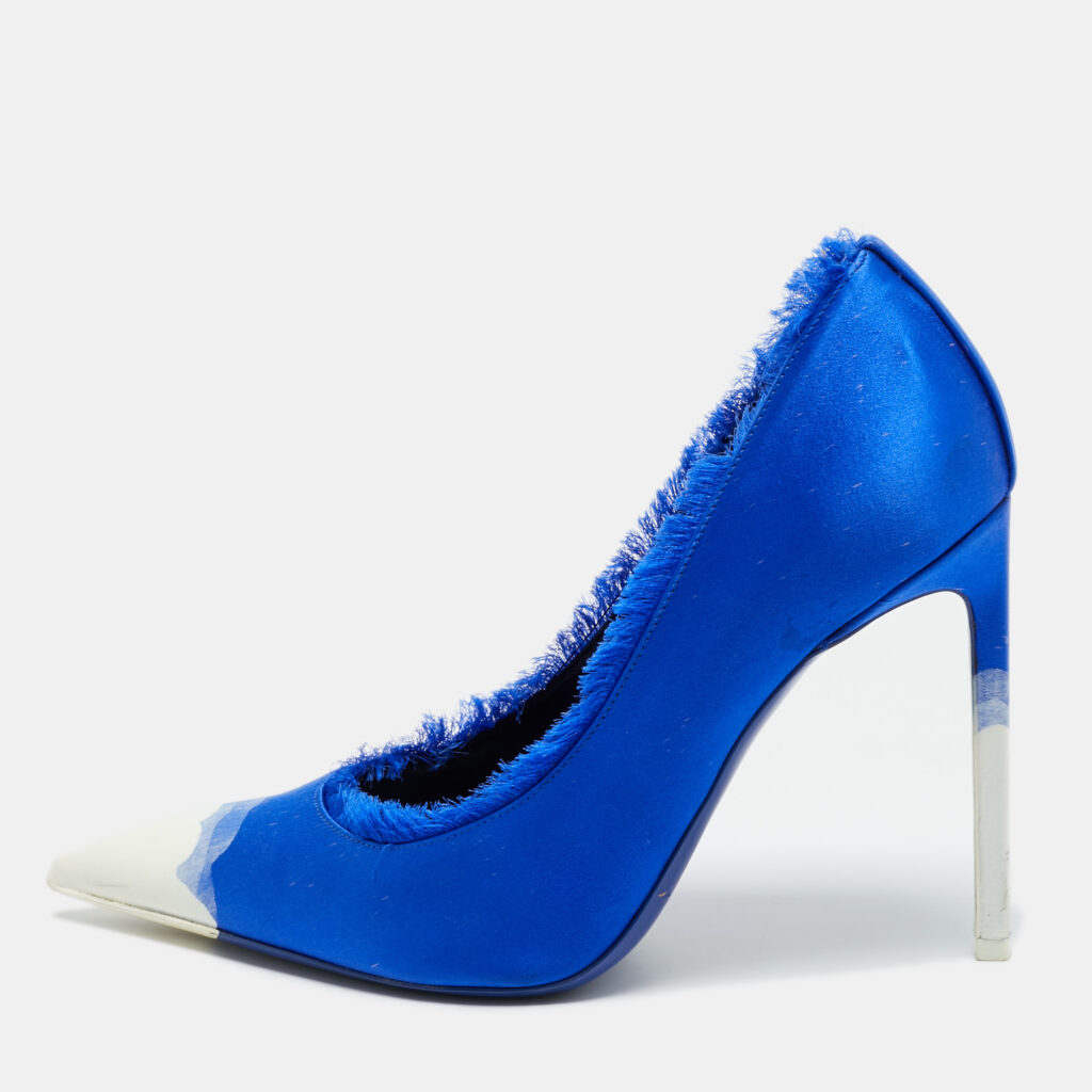 Tom Ford Blue/White Satin Pointed Toe Pumps Size 40 Tom Ford Blue/White Satin Pointed Toe Pumps Size 40