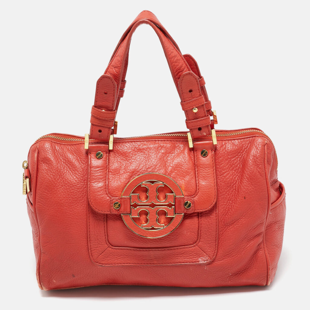 Tory Burch Orange Leather Amanda Satchel Tory Burch Orange Leather Amanda Satchel