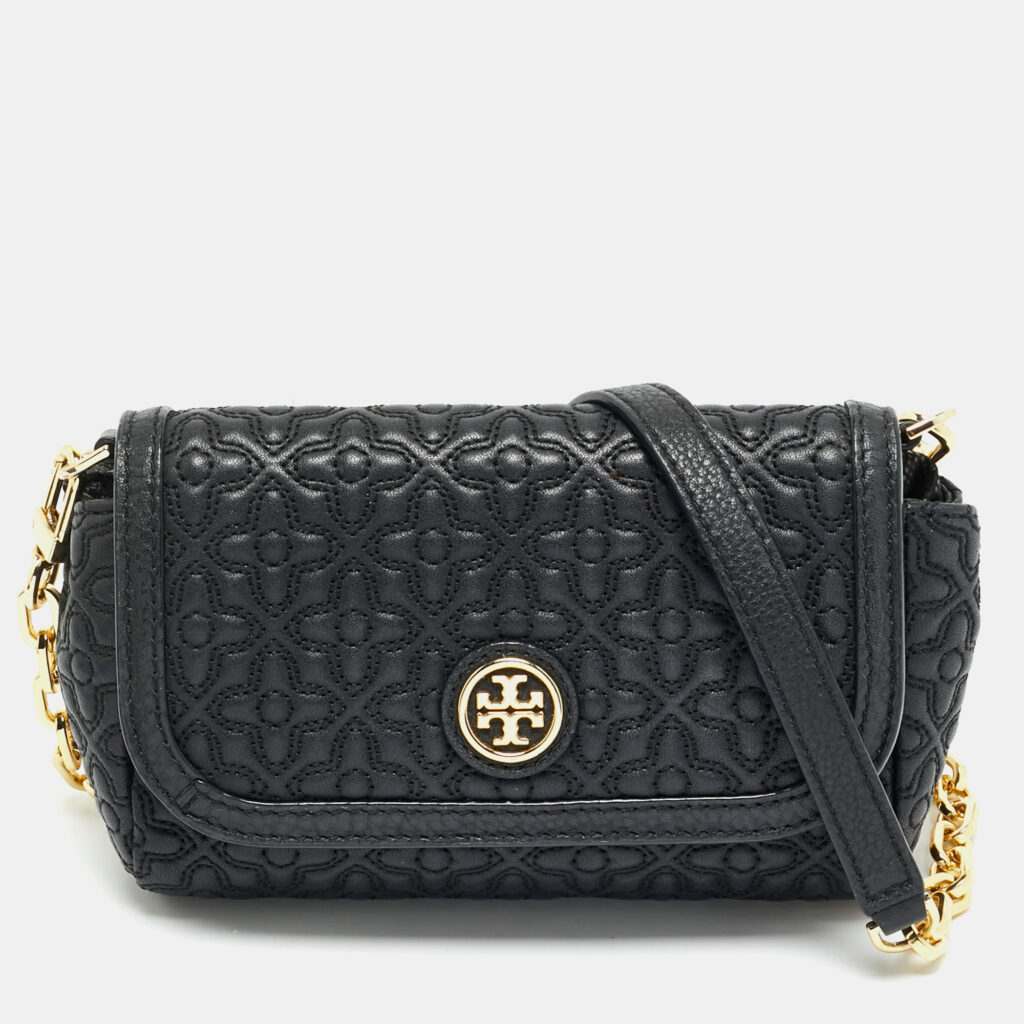 Tory Burch Black Quilted Leather Small Bryant Crossbody Bag Tory Burch Black Quilted Leather Small Bryant Crossbody Bag
