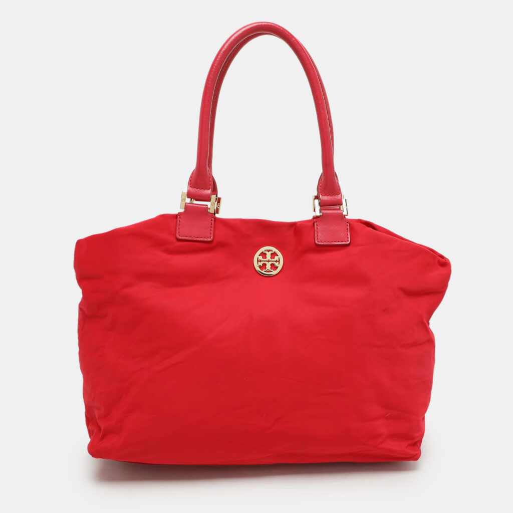 Tory Burch Red Leather and Nylon Tote Tory Burch Red Leather and Nylon Tote