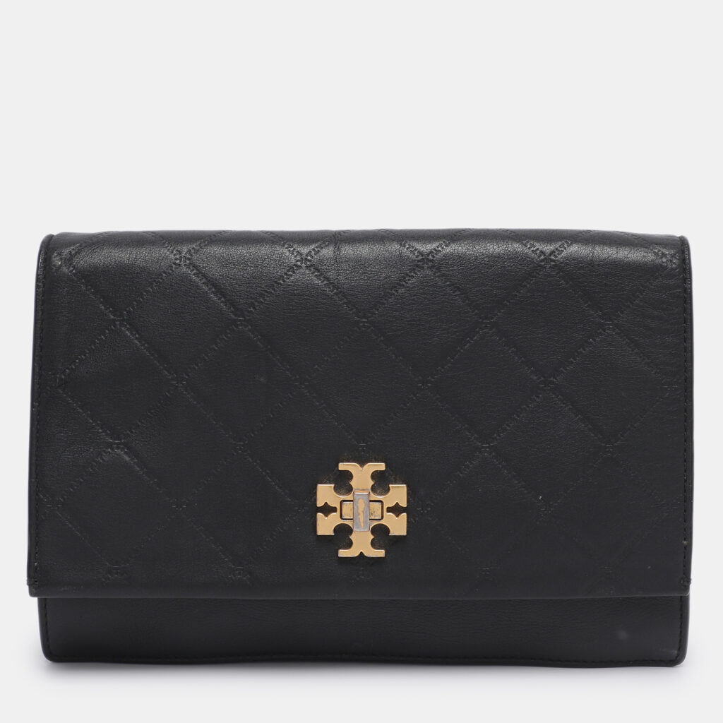 Tory Burch Black Leather Georgia Turn-Lock Crossbody Bag Tory Burch Black Leather Georgia Turn-Lock Crossbody Bag
