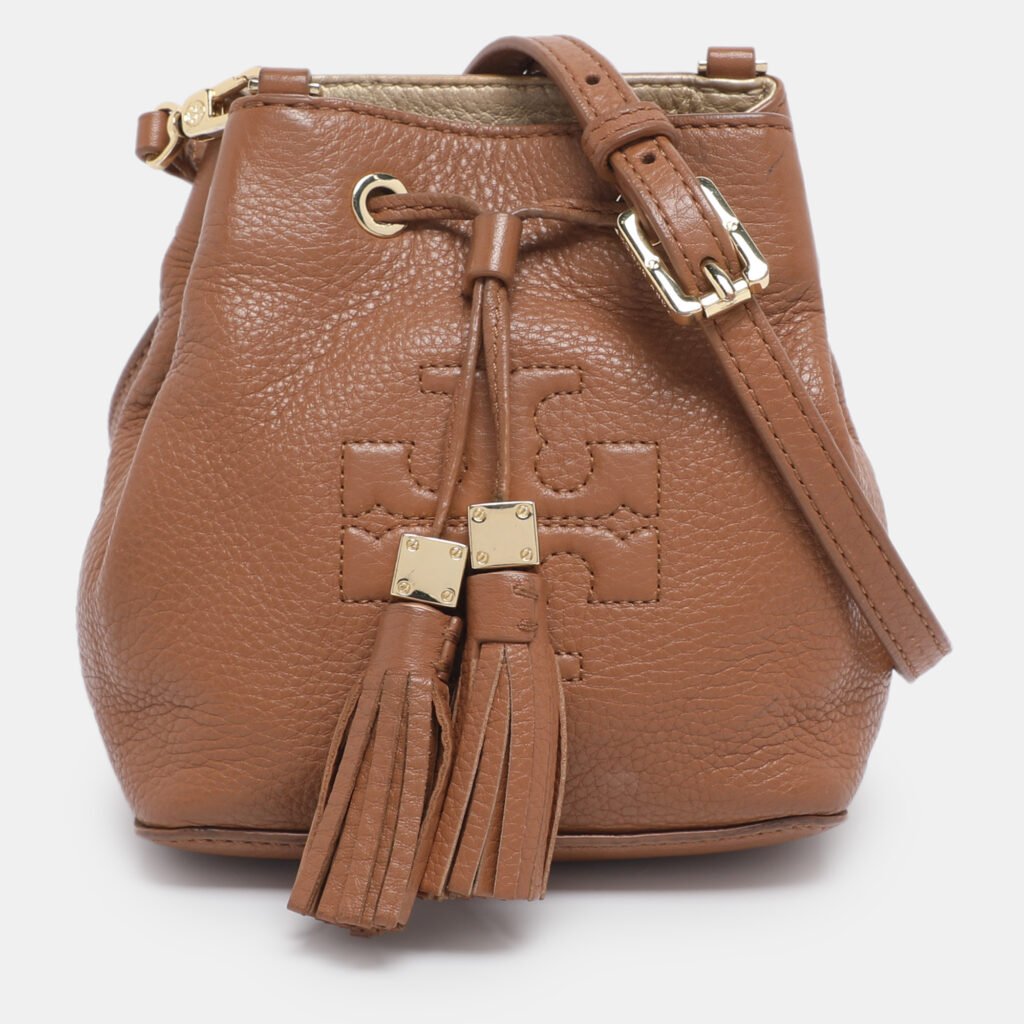 Tory Burch Brown Leather Drawstring Tassel Bucket bag Tory Burch Brown Leather Drawstring Tassel Bucket bag