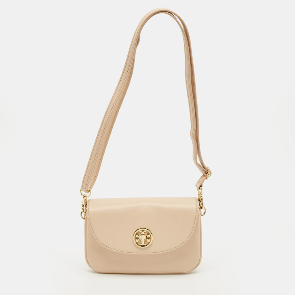 luxury-women-tory-burch-used-handbags-p1219930-015-1.jpg Tory Burch Blush Pink Patent Leather Small Robinson Crossbody Bag