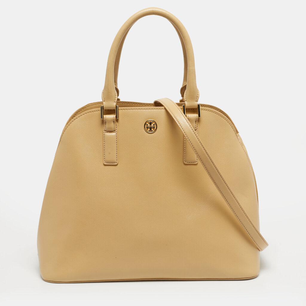 luxury-women-tory-burch-used-handbags-p1221012-012-1.jpg Tory Burch Cream Leather Robinson Dome Bag