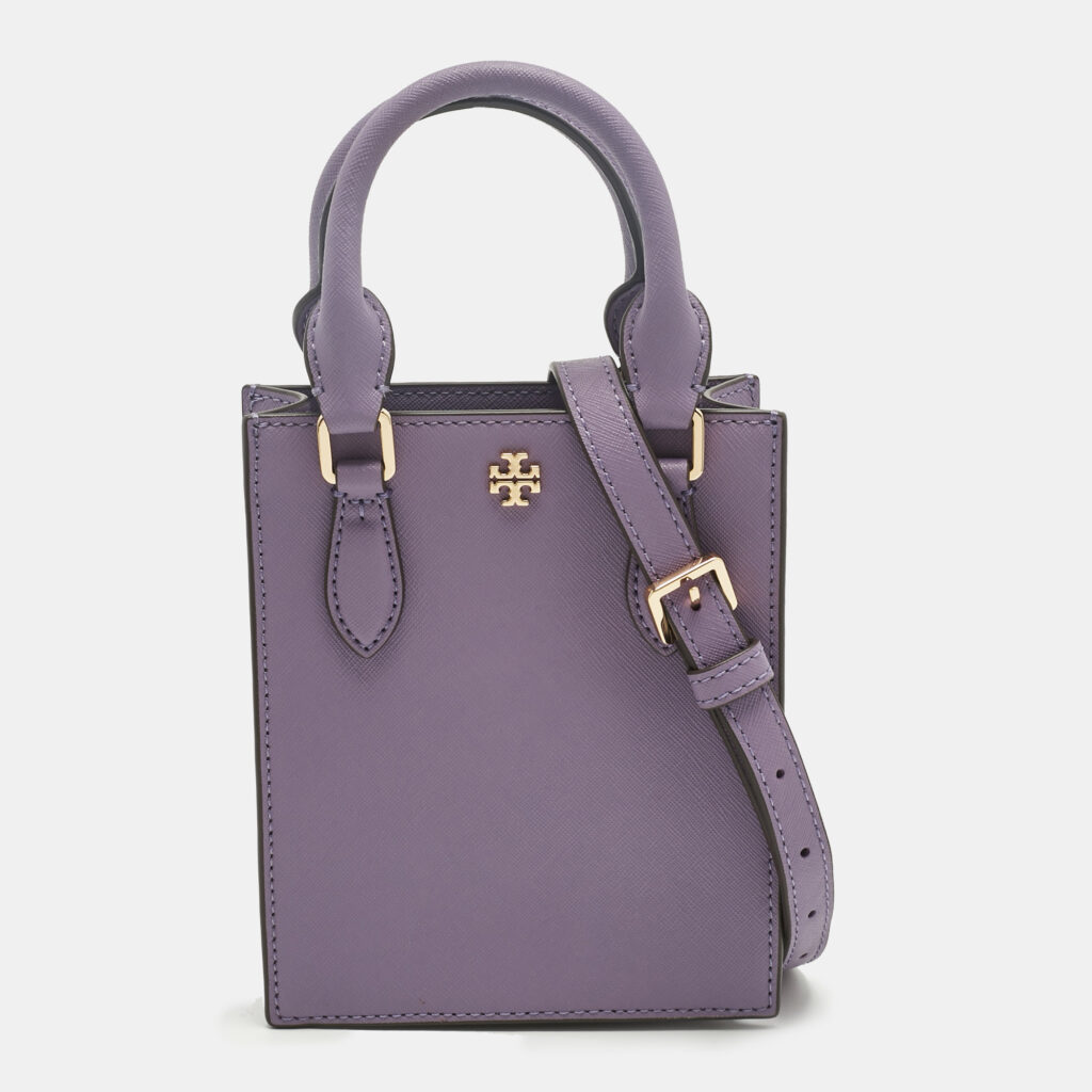 Tory Burch Lilac Leather Mini Emerson Shopper Tote Tory Burch Lilac Leather Mini Emerson Shopper Tote
