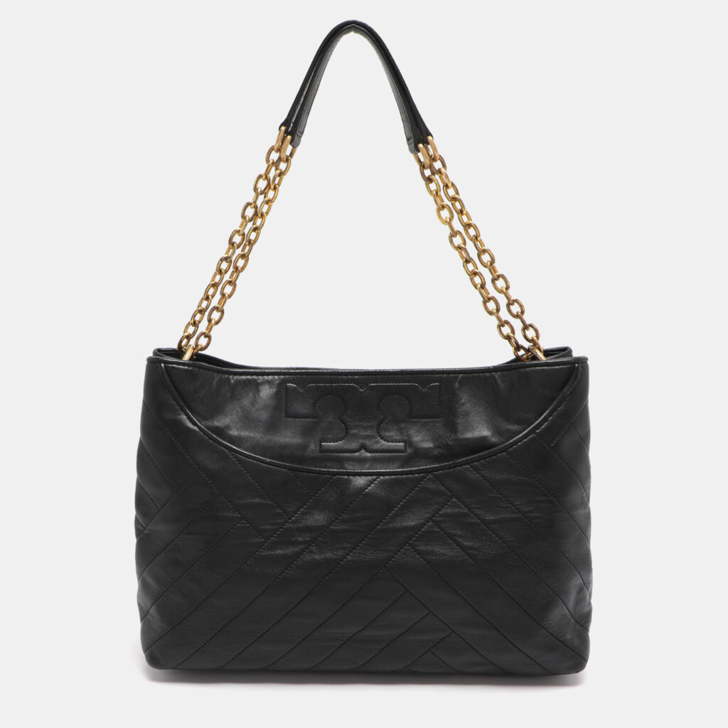 Tory Burch Black Quilted Leather Alexa Tote Tory Burch Black Quilted Leather Alexa Tote