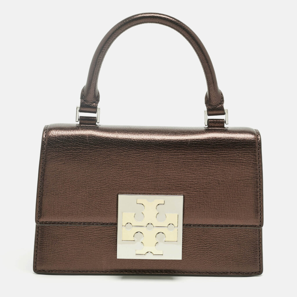 luxury-women-tory-burch-used-handbags-p1241235-014.jpg Tory Burch Dark Burgundy Leather Mini Bon Bon Top Handle Bag