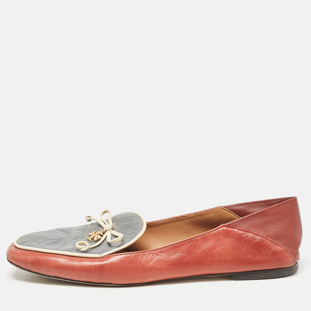 Tory Burch Two Tone Leather Slip On Loafers Size 39.5 Tory Burch Two Tone Leather Slip On Loafers Size 39.5