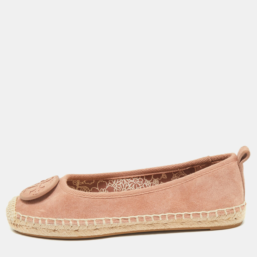 Tory Burch Pink Suede Minnie Ballet Flats Size 36