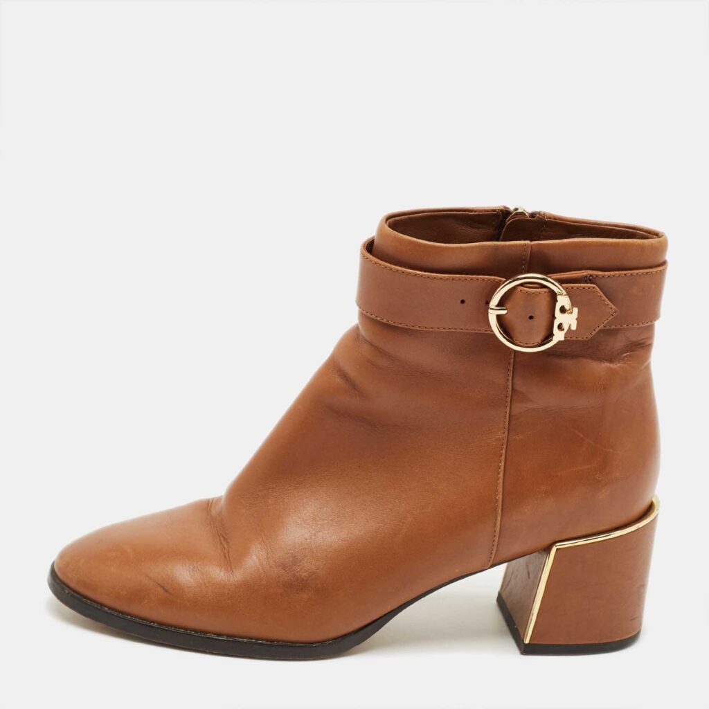 Tory Burch Brown Leather Ankle Length Boots Size 36 Tory Burch Brown Leather Ankle Length Boots Size 36