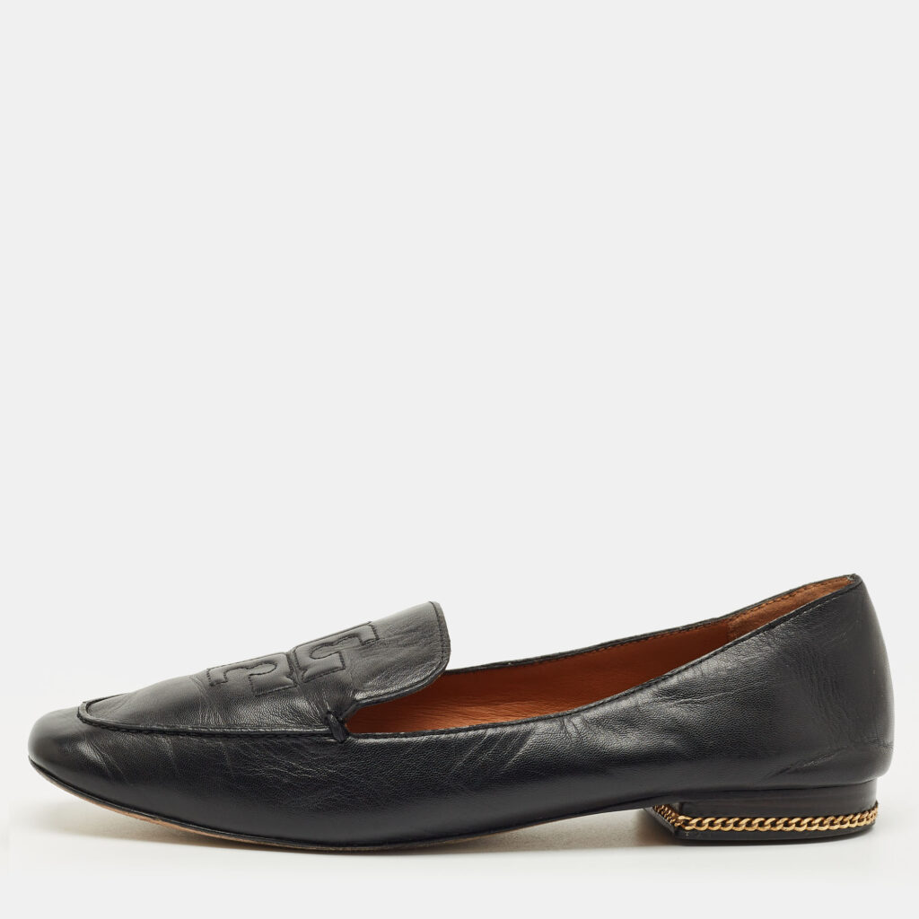 Tory Burch Black Leather Smoking Slippers Size 39.5 Tory Burch Black Leather Smoking Slippers Size 39.5