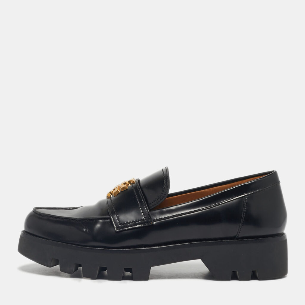 luxury-women-tory-burch-used-shoes-p1224278-001-1.jpg Tory Burch Black Leather Everly chunky Loafers Size 39.5