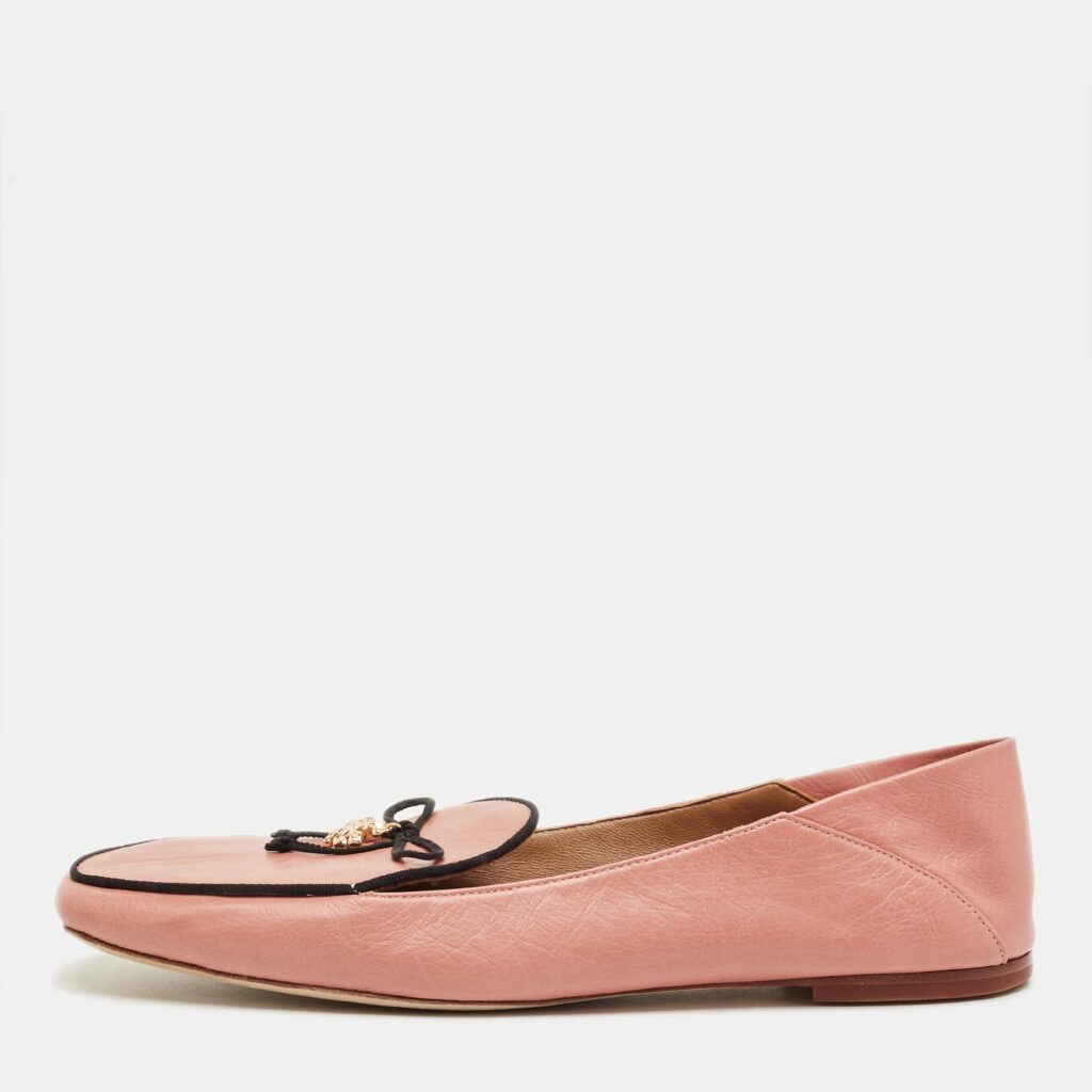 Tory Burch Pink Leather Charm Smoking Slippers Size 41 Tory Burch Pink Leather Charm Smoking Slippers Size 41