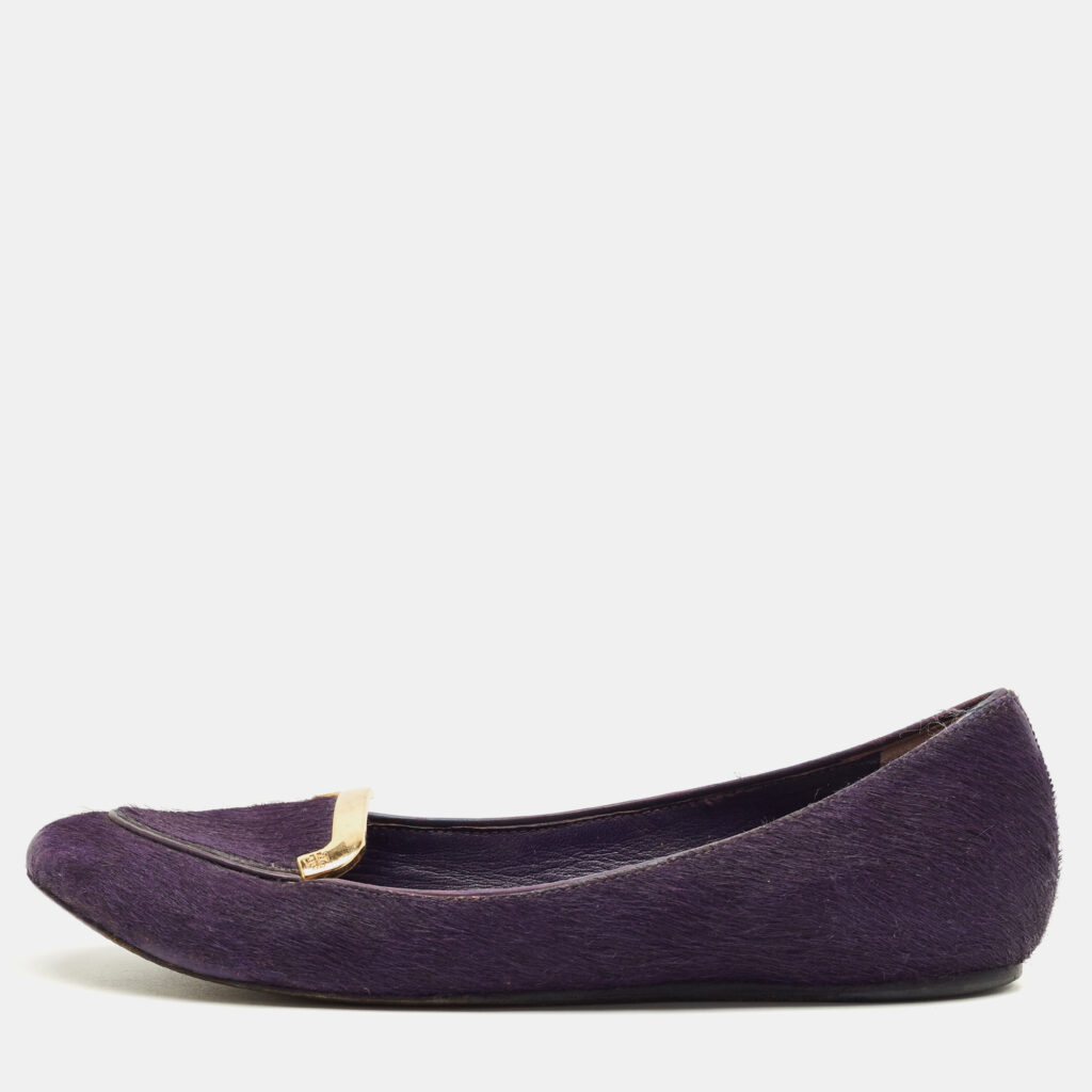 Tory Burch Purple Calf Hair Round Toe Smoking Slippers Size 37 Tory Burch Purple Calf Hair Round Toe Smoking Slippers Size 37
