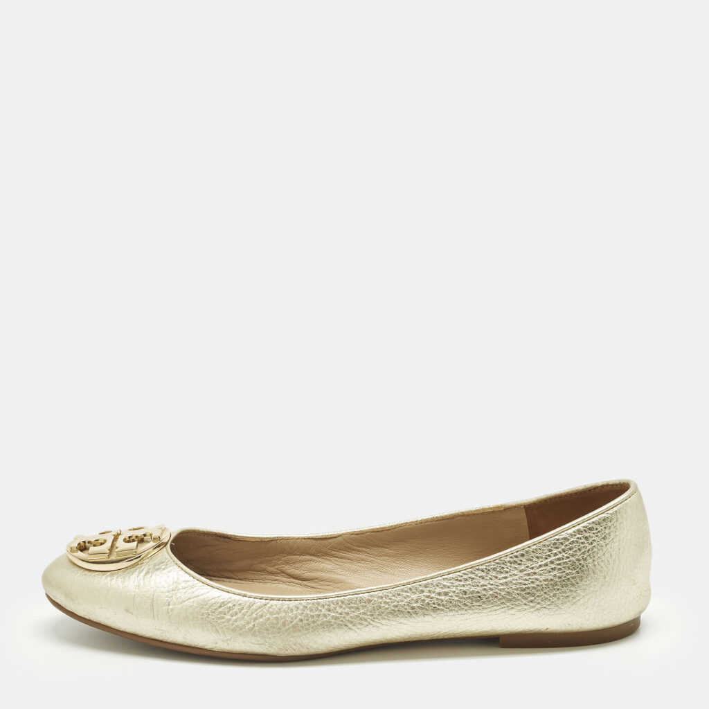 Tory Burch Claire Size 39.5 Gold Patent Leather Ballet Flats Tory Burch Claire Size 39.5 Gold Patent Leather Ballet Flats