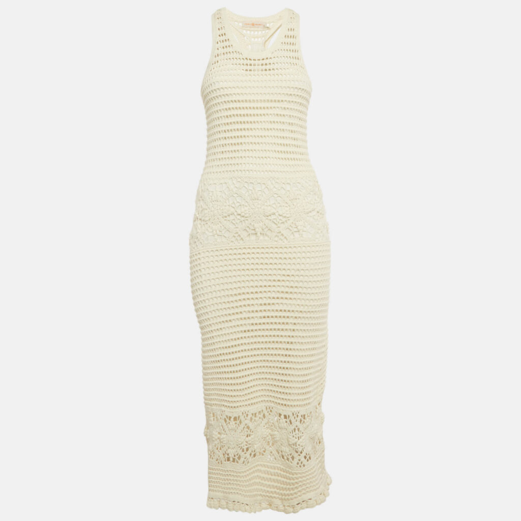 luxury-women-tory-sport-new-clothes-p1250713-002-1.jpg Tory Burch White Crochet Sleeveless Midi Dress M