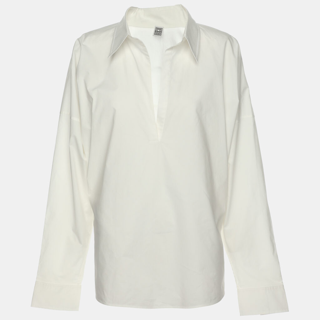 Toteme White Cotton Poplin Shirt L