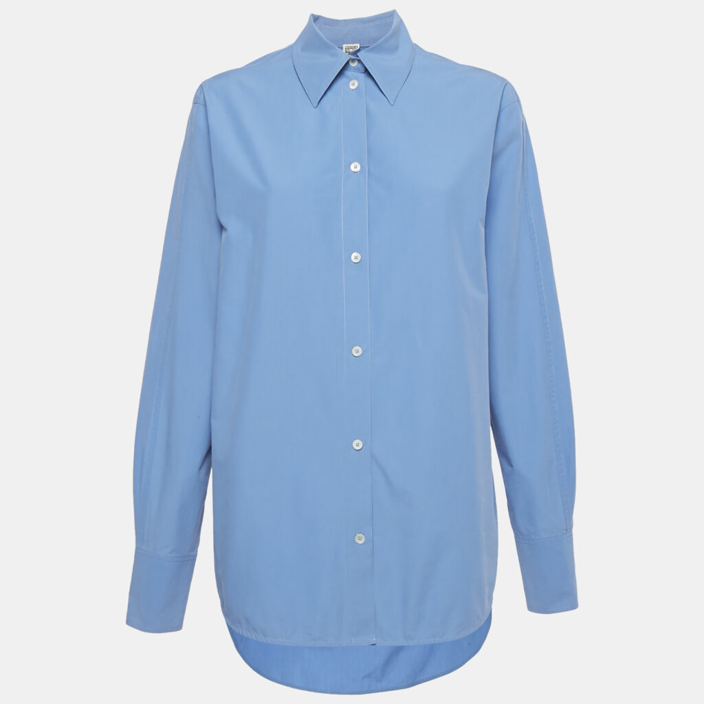 luxury-women-toteme-used-clothes-p1240804-001.jpg Toteme Blue Cotton Kimono Sleeve Shirt XS