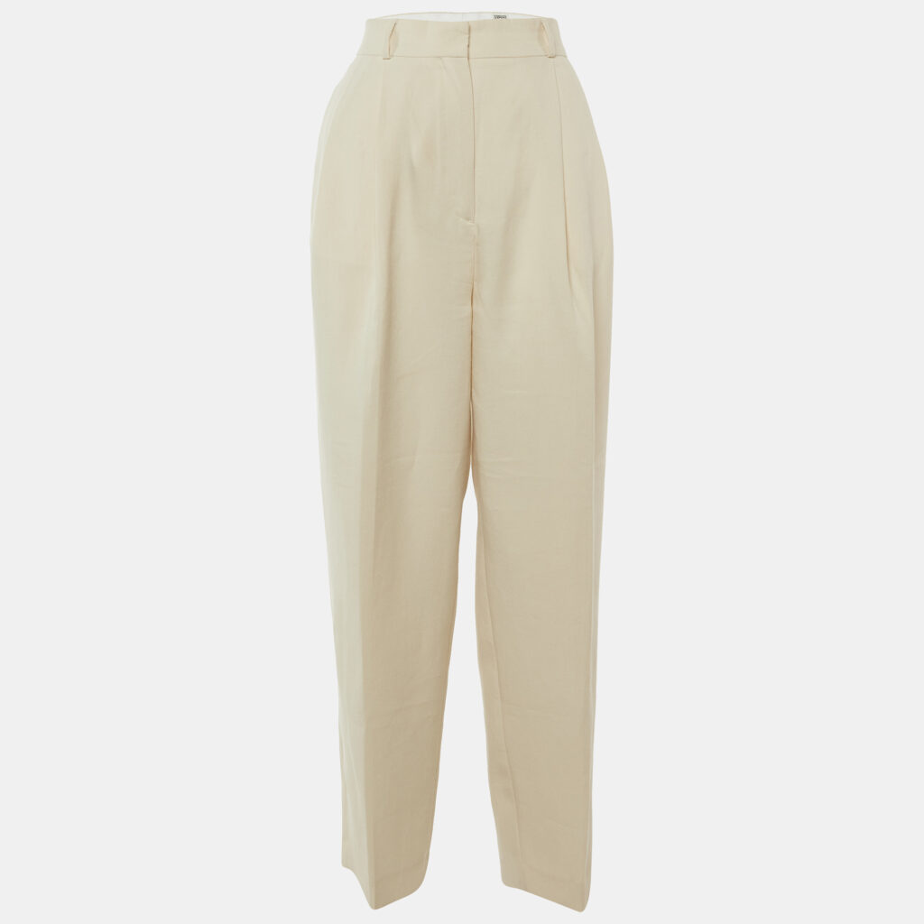 Toteme Cream Crepe Pleated Trousers S/Waist 31" Toteme Cream Crepe Pleated Trousers S/Waist 31"
