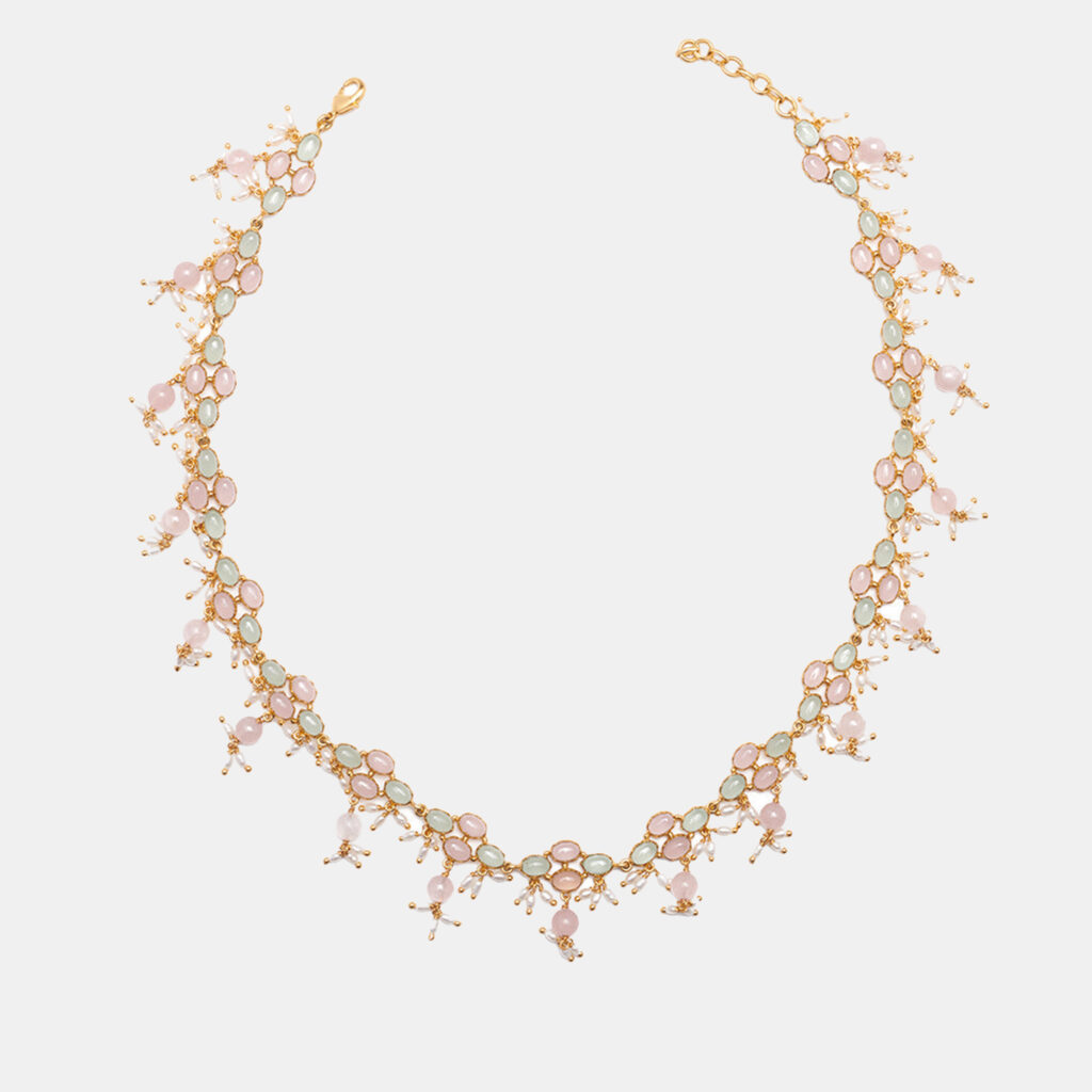 Aulerth x Tribe Amrapali Pastel blooms fine necklace C1-22 Aulerth x Tribe Amrapali Pastel blooms fine necklace C1-22