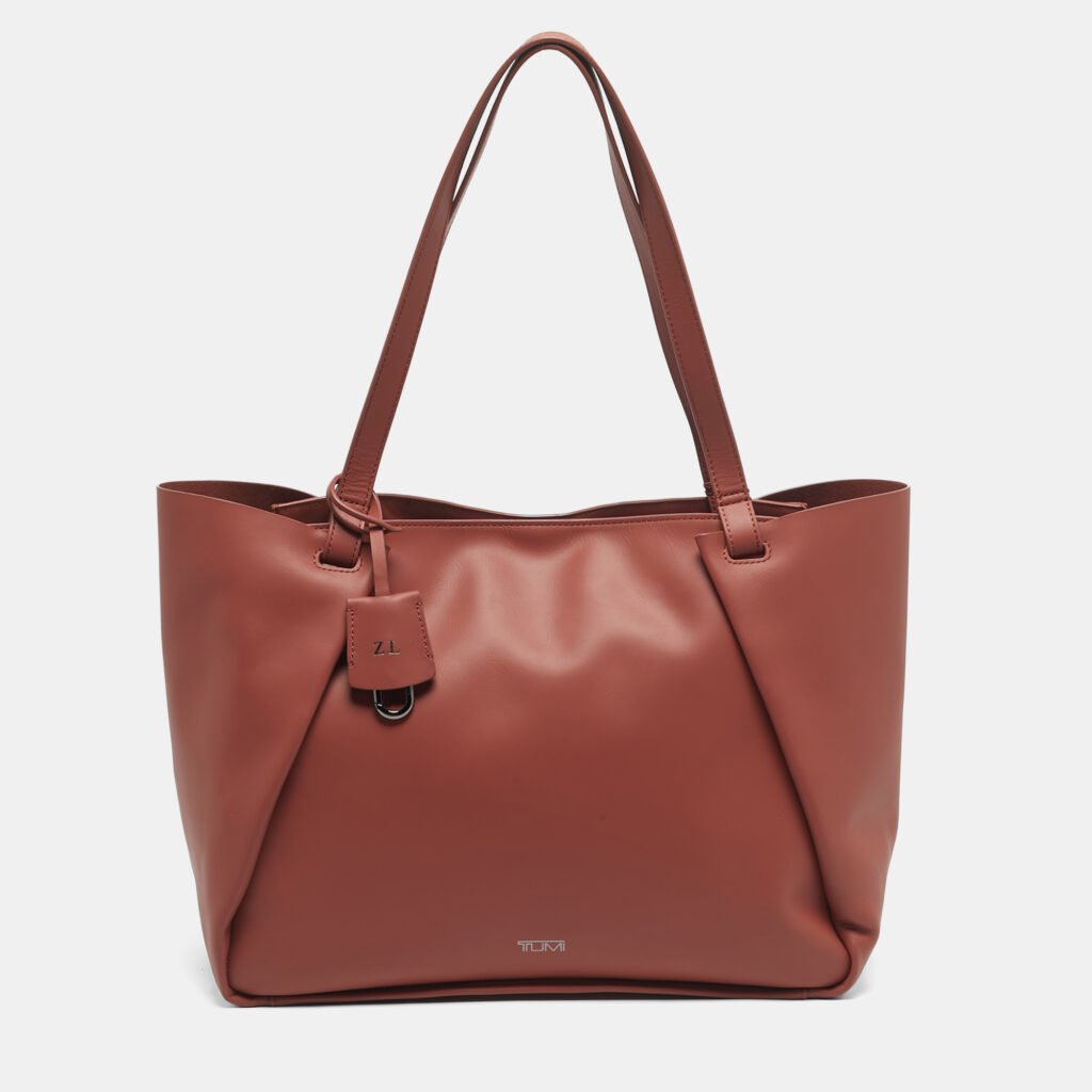 TUMI Brick Brown Leather Valorie Tote TUMI Brick Brown Leather Valorie Tote