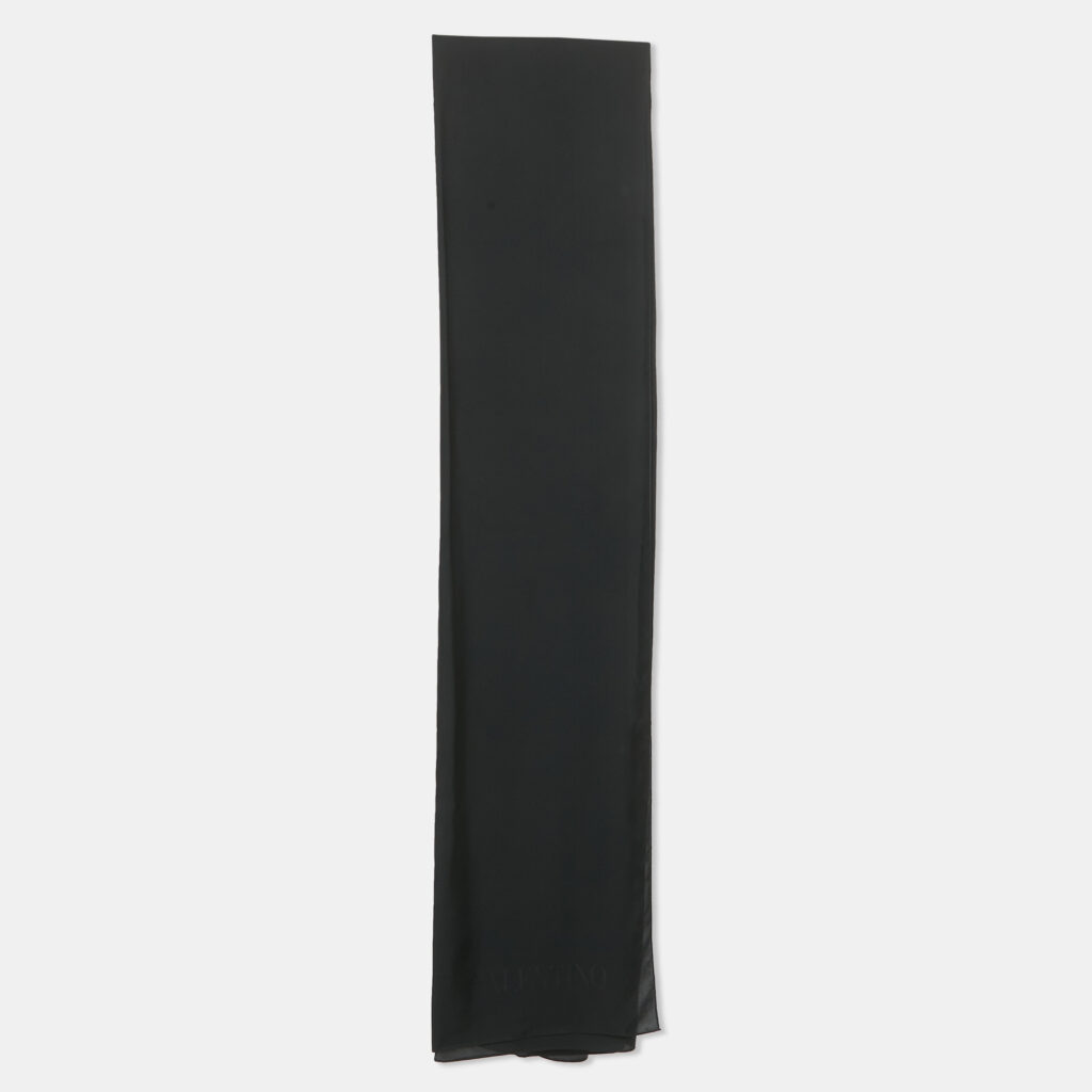 Valentino Black Logo Silk Scarf Valentino Black Logo Silk Scarf