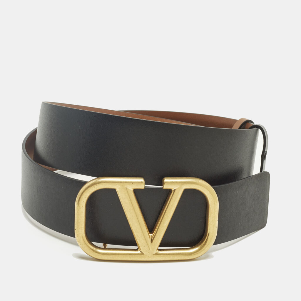 luxury-women-valentino-new-accessories-p1243085-001-1.jpg Valentino Black/Brown Leather VLogo Reversible Belt 70 CM