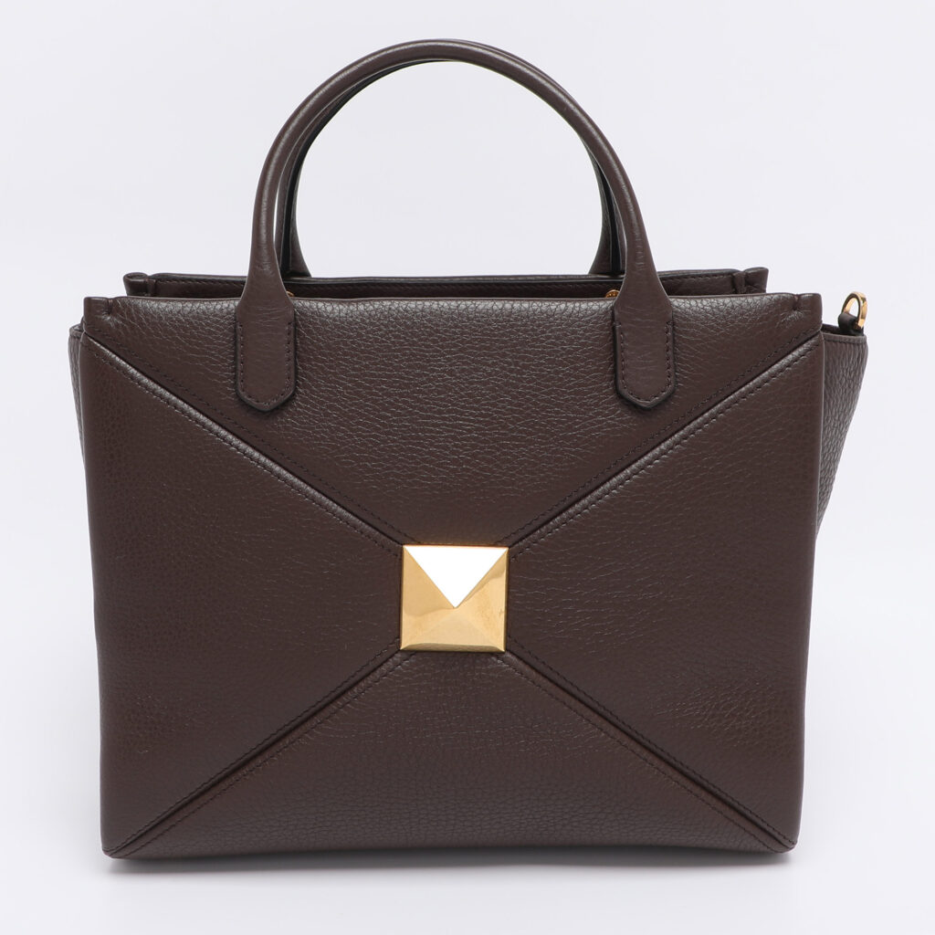 Valentino Brown Leather Medium One Stud Tote Valentino Brown Leather Medium One Stud Tote