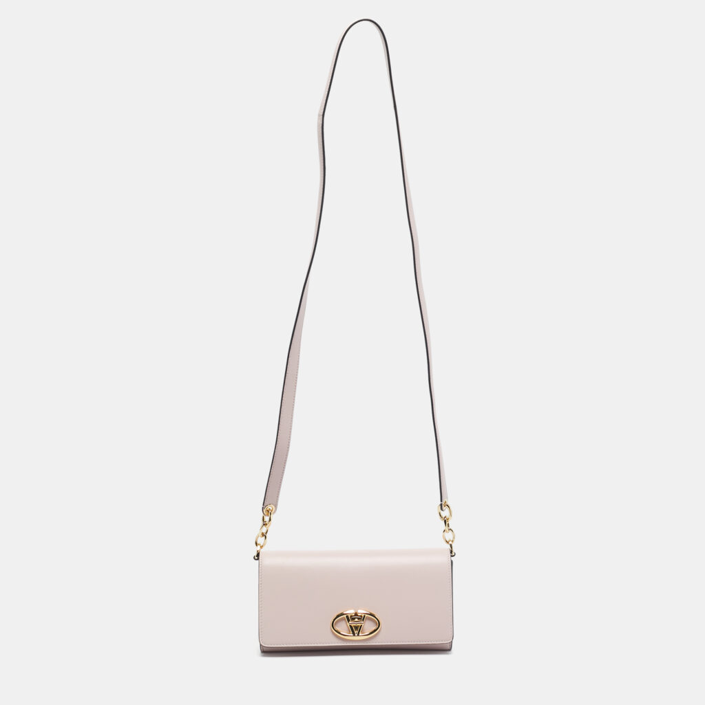 Valentino Pink Leather VLogo The Bold Edition Wallet on Strap Valentino Pink Leather VLogo The Bold Edition Wallet on Strap